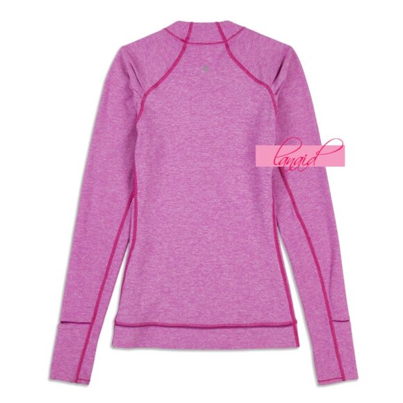 Lululemon Think Fast Long Sleeve Heathered Ultra Violet Pink Purple Ruched Top 8 - Picture 11 of 15